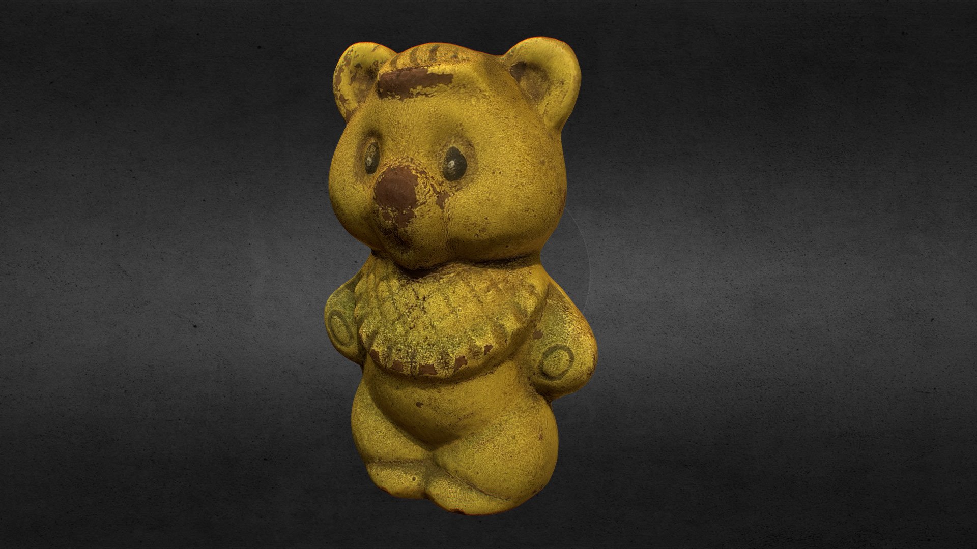 Old USSR Rubber Toy Bear Scan High Poly 
Including OBJ formats and textures (8192x8192) TIF Albedo, Normal, Occlusion

Polygons: 101000 Triangles: 101000 Vertices: 50502 - Old USSR Rubber Toy Bear Scan High Poly - 3D model by Skeptic (@texturus) 3d model