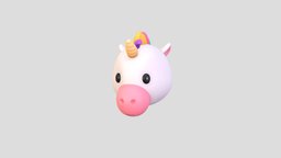 Prop224 Unicorn Head face, unicorn, hat, cute, pony, ar, fairy, horn, rainbow, tale, head, mask, filter, girl, game, horse, creature, animal, monster, fantasy