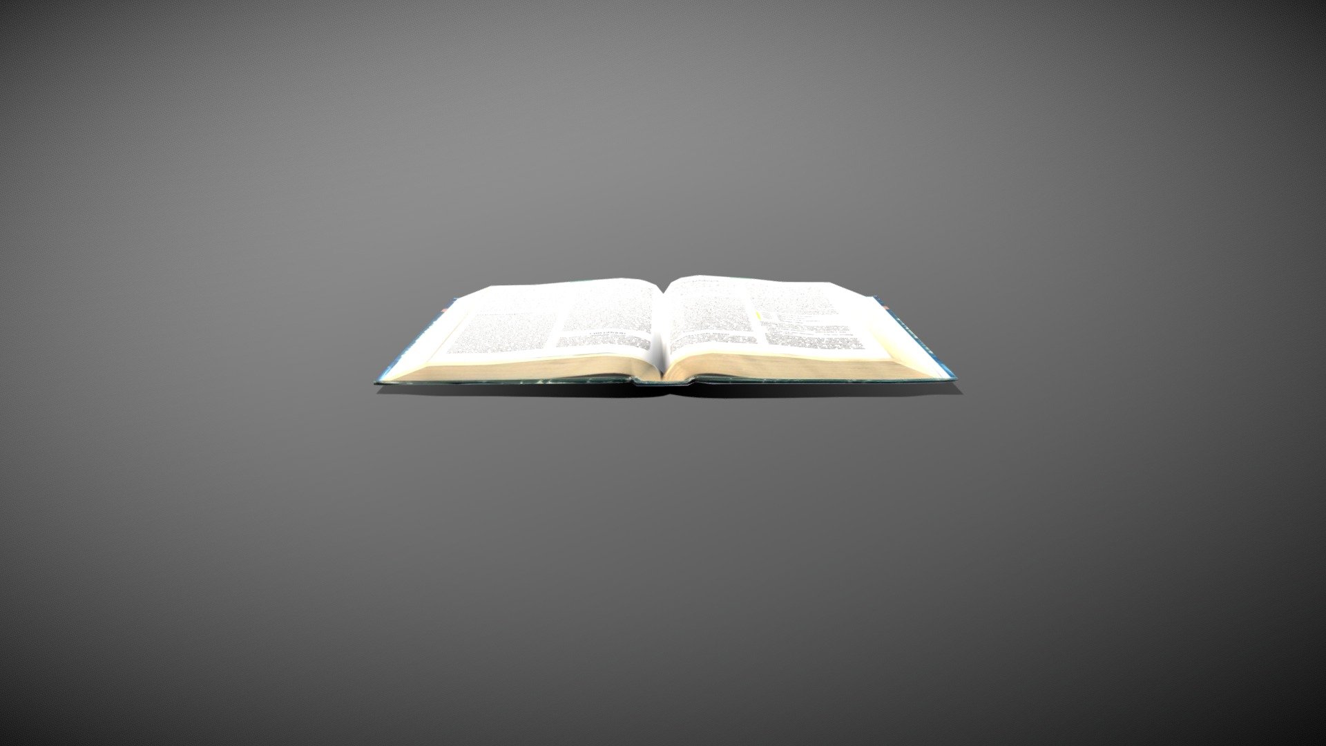 3D model of an opened book with UV mapped texture.


Texture



Created from digital photographs as well as from scans for the opened pages.

The book: &ldquo;Psychology