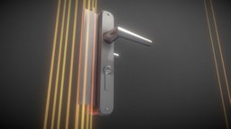 Animated Door Fittings (High-Poly) high-poly, vis-all-3d, 3dhaupt, software-service-john-gmbh, animated, door-lock, door-fitting, tuerbeschlag, animated-door-fittings