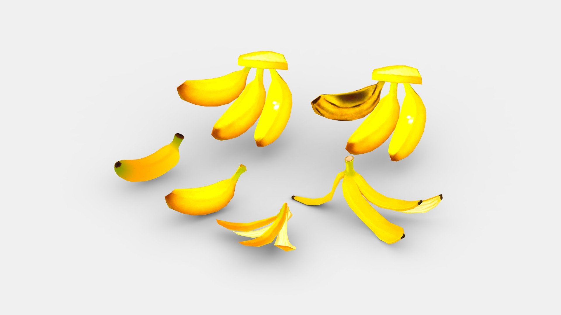 Cartoon Fruits -Bananas - Banana Peel - Cartoon Fruits -Bananas - Banana Peel - Buy Royalty Free 3D model by ler_cartoon (@lerrrrr) 3d model