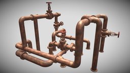 Pipe Pack pipe, household, pack, industry, rusted, metal, water, kitbash, lowpoly, factory, interior, industrial