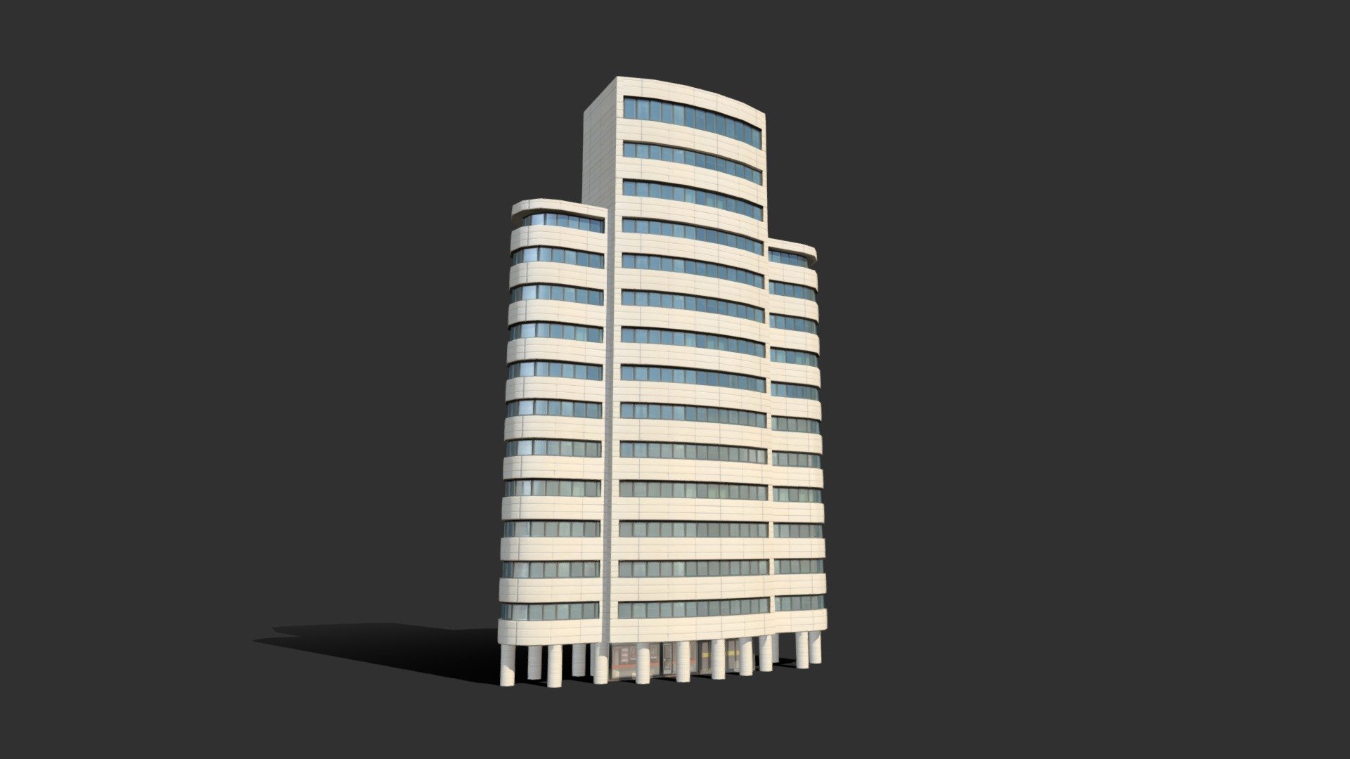 Lop Poly 3d model - Skyscraper4 - Buy Royalty Free 3D model by danielmikulik 3d model