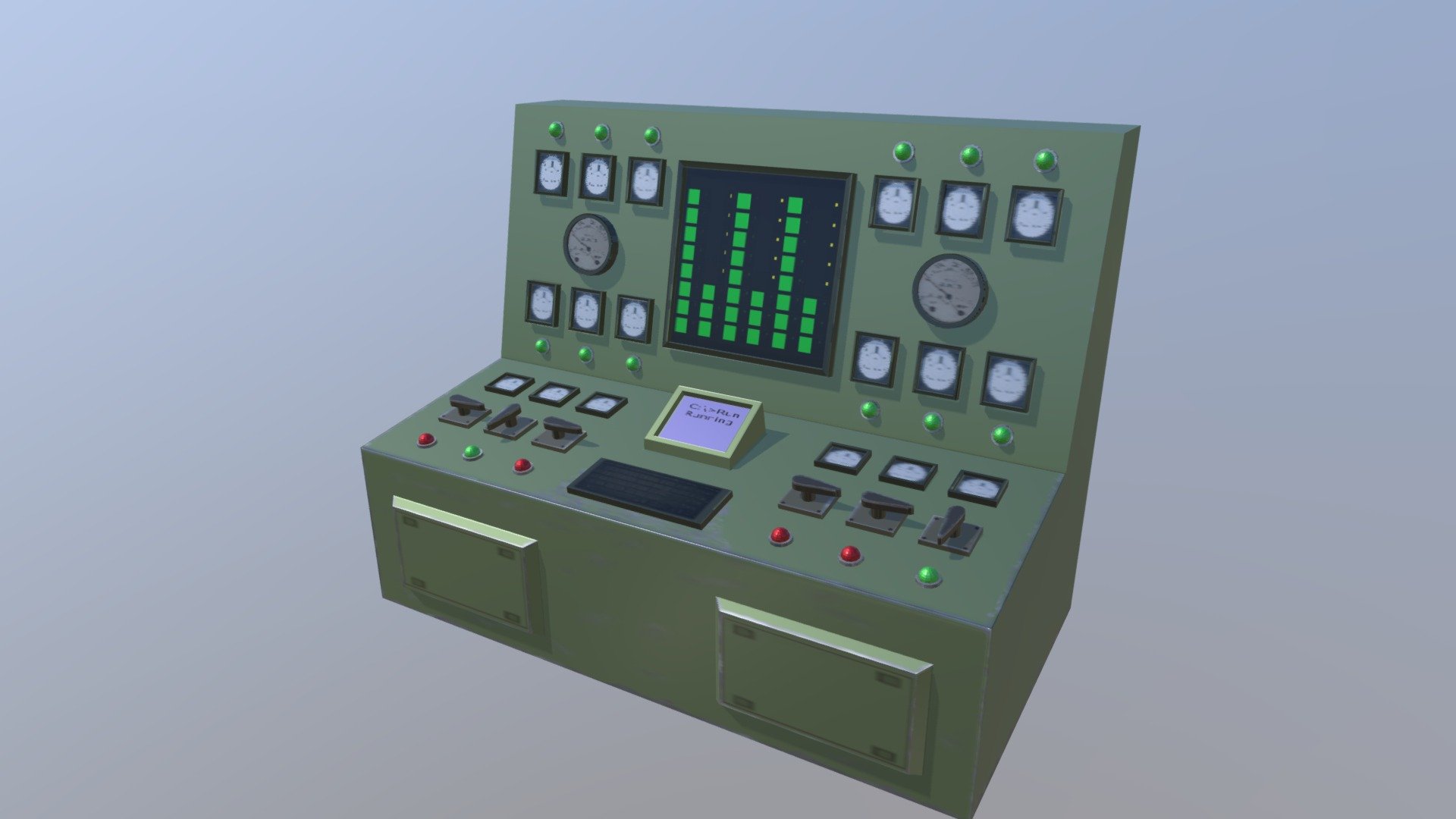 A low poly fantasy Control panel modelled in Blender, again I used some texture painting and used GIMP to add in the layer effect for worn edges, I will be adding a Angled piece to add to this to be used as a modular asset, change the model and or texture if you like, enjoy 3d model