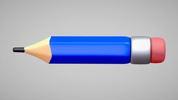 Pencil ✏️ cartoon pencil, cartoon, 3d, model, design