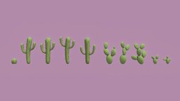 Stylized Cactus plant, cute, set, cactus, desert, cacti, cozy, gamereadymodel, gamereadyasset, stylizedmodel, stylizedpbr, lowpoly, gameart, stylized, modular-kit, cactus-plant, cozyprops