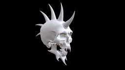 Skull skeleton, punk, print, head, scull, skull, sculpture