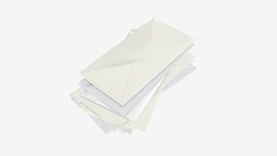 Envelope stack empty, white, template, paper, mail, mockup, letter, mock, stack, envelope, corporate, branding, postcard, message, blank, 3d, pbr, design, air