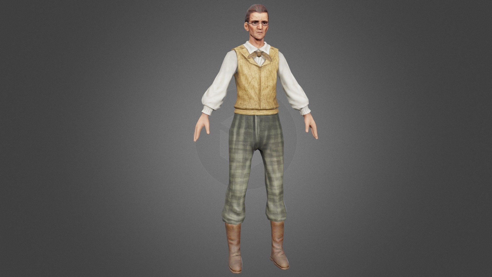 Shopkeeper NPC model for UMN VGDC Spring 2022 game project, Argent: Hidden Crown. Free for personal use 3d model