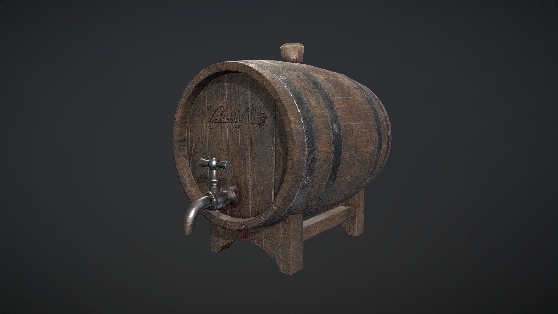 Test Task - Old Wine Barrel - Download Free 3D model by Farkhad (@farik2311) 3d model