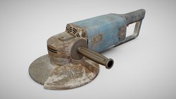 Angle Grinder power, assets, b3d, work, prop, tools, fabrication, industry, equipment, vr, ar, grinder, working, props, realistic, hardware, tool, machine, realism, grind, angle, grinding, aeg, asset, blender, pbr, lowpoly, workshop, factory, shop, electric, industrial
