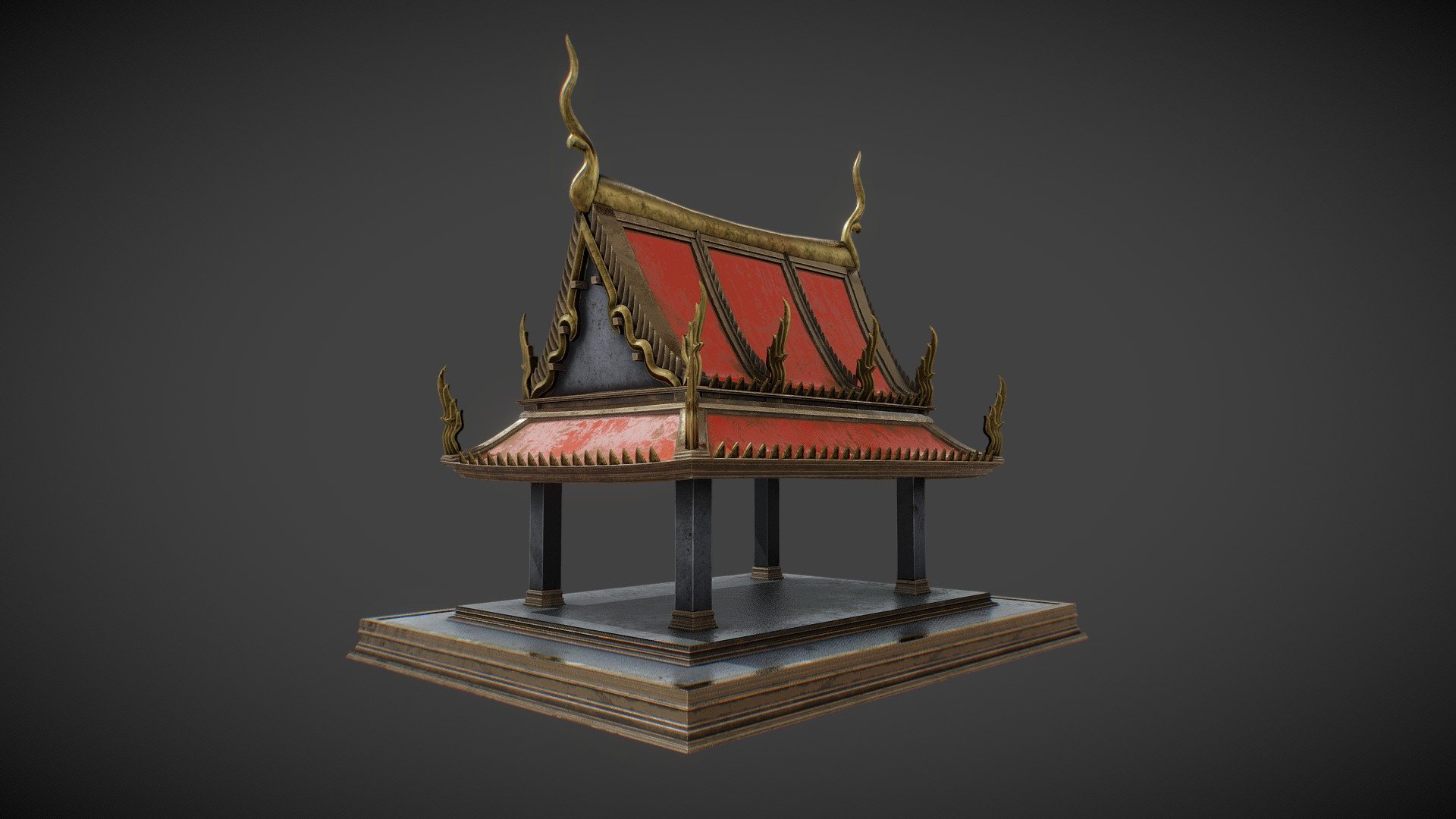 Thai Pagoda - 3D model by projectblank 3d model