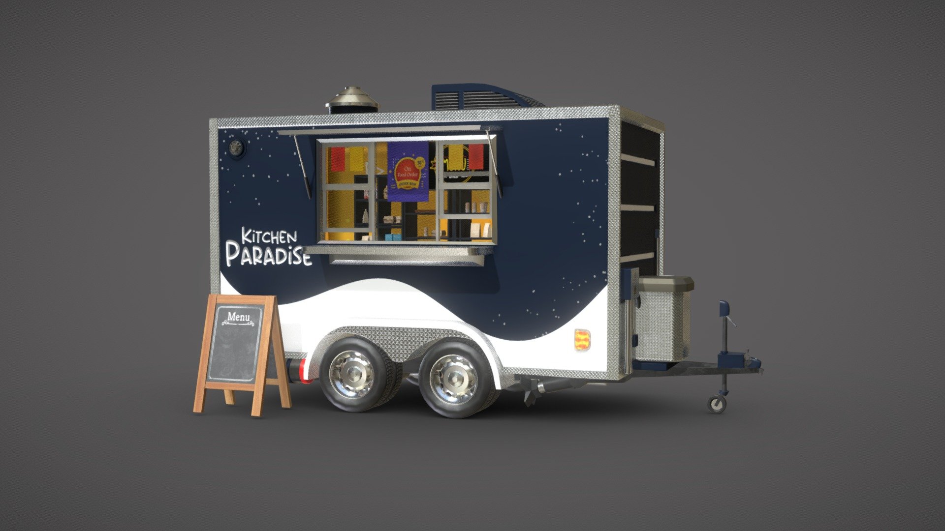 Game Ready Food Trailer with PBR textures


High-quality 3d model of Food Trailer truck with semi-detailed food items





File can be used for games , movies or any personal project

It can be also used for other 3d purpose 

2k,4k and 8k textures are added in the file

Menu board food items psd file has been added in the file, user can change the menu according to their needs. Moreover if anyone needs help, just send us a message

Note : If you have any problems regarding dowload or the file not opening , feel free to contact us .We will help you as soon as possible

Do Check and Subscribe our page for more updates



Instagram

Facebook

Artstation


We are also available for any 3d projects .For any bulk order of game assets get in touch for quotes - Food Trailer for Ar,Vr and Games - Buy Royalty Free 3D model by Blooming Animation (@blooming.animation) 3d model