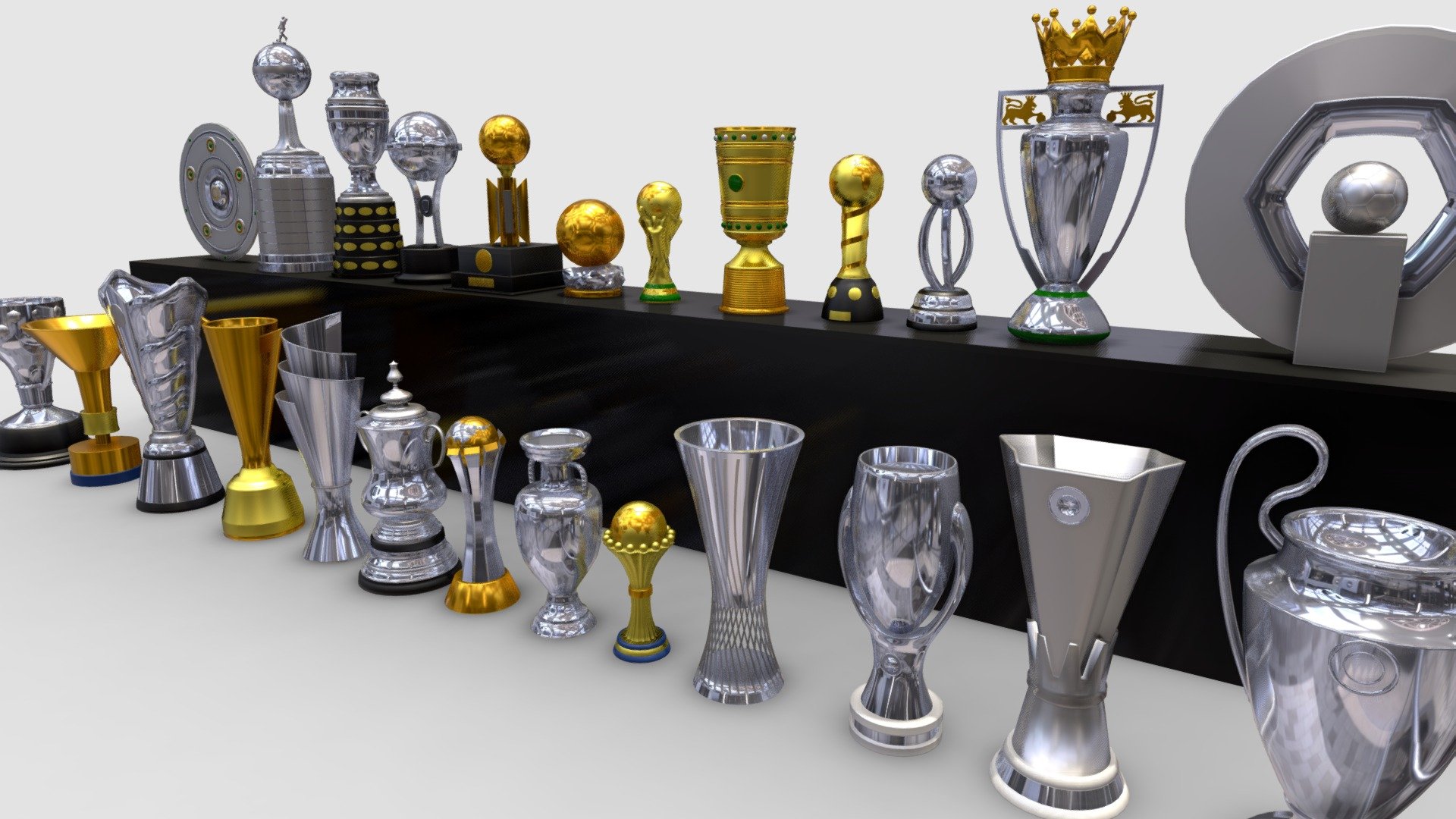 Football Trophy Pack 3D - Buy Royalty Free 3D model by Shin Xiba 3D (@Xiba3D) 3d model