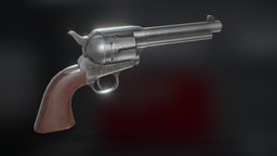 Cattleman Revolver (Red Dead 2 Style) revolver, university, cowboy, pistol, game-ready, ue4, game-asset, peacemaker, teesside, maya, substance-painter, colt, rdr2