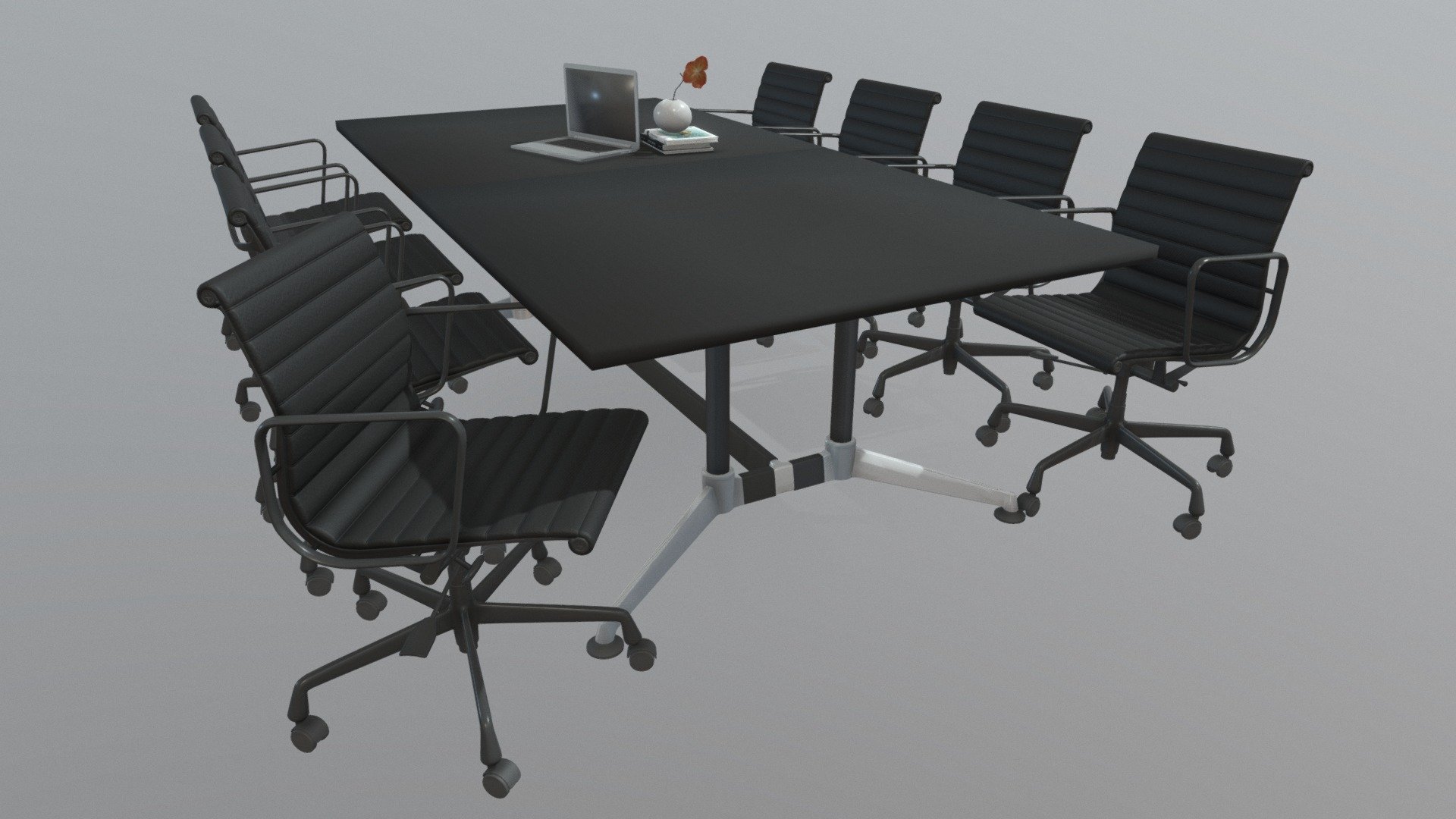 Is your office looking for the perfect boardroom table? A combination of functional and aesthetically pleasing? Then look no further. My stylish slick design is sure to compliment any space. I come in both white and black, allowing me to suit with you. We know boardrooms come in various sizes, so select a table size to suit the length and width of your boardroom, meeting room and conference room. My simple design is combined with the sophisticated matte black plated support beam and polished chrome legs that are highly durable. If you’re looking for a table that is both functional and great value for money, you’ve found it! - Blackjack Boardroom Table 2400 Chrome Frame - 3D model by JasonL (@mauri.schnyder) 3d model
