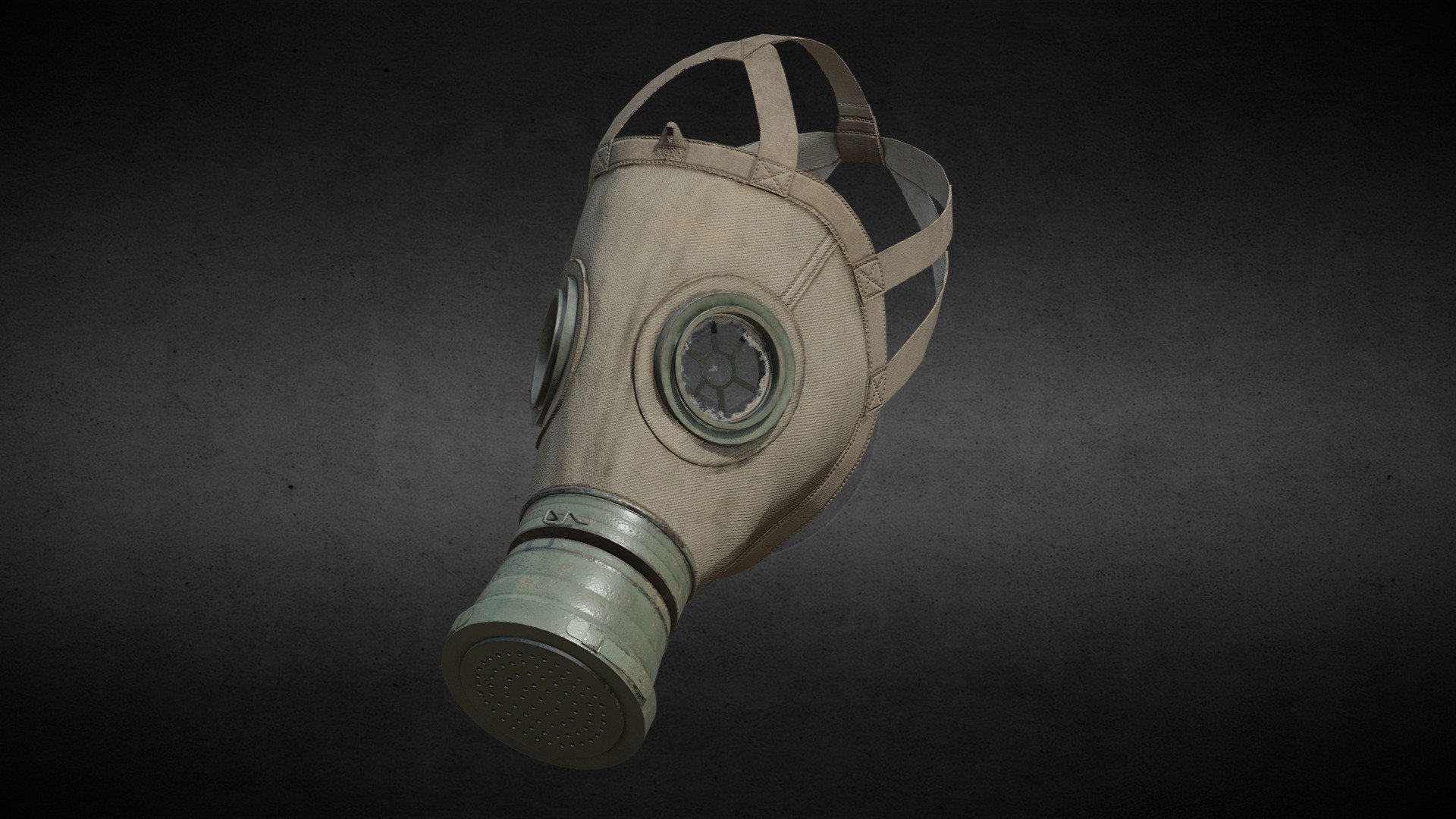 The military version of the gas mask of World War I, used German Troops 3d model