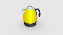 Cartoon electric kettle pot, household, heater, electronics, hot, kettle, water, kitchen, appliances, kitchenware, immersion, boiling, lowpolymodel, handpainted, cartoon, stylized, electric