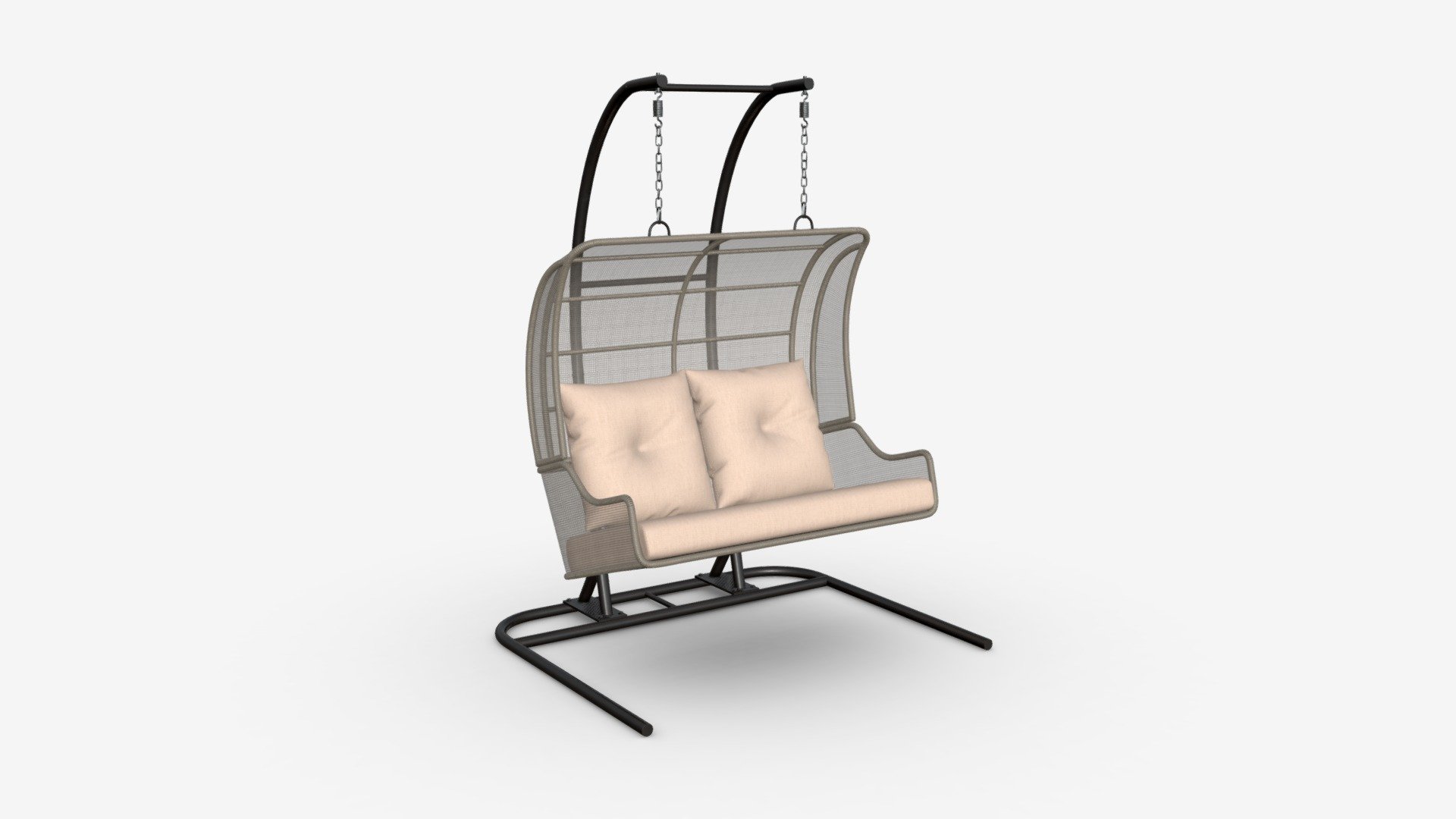 Double Steel Garden Hanging Chair - Buy Royalty Free 3D model by HQ3DMOD (@AivisAstics) 3d model
