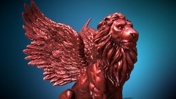 Winged Lion statue lion, statue, winged, zbrush-sculpt, winged-lion, substancepainter, substance
