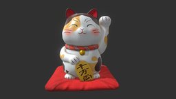 Lucky Cat cat, symbol, figure, puppet, fortune, asian, ceramic, lucky, statue, tradition, wealth, maneki-neko, izakaya, animal, decoration, shop, gold, japanese