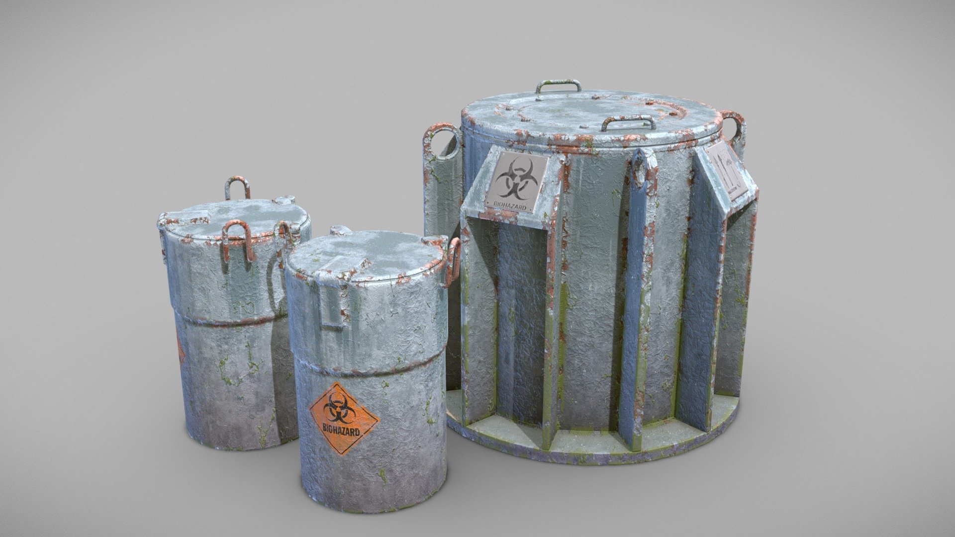 Advanced Biohazard toxic barrels from secret lab. two different models - Biohazard toxic barrels - 3D model by day9 3d model
