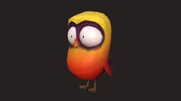 Brad Bird bird, 3ds-max, stupid, cartooncharacter, handpainted, texturing, 3d-coat, low-poly