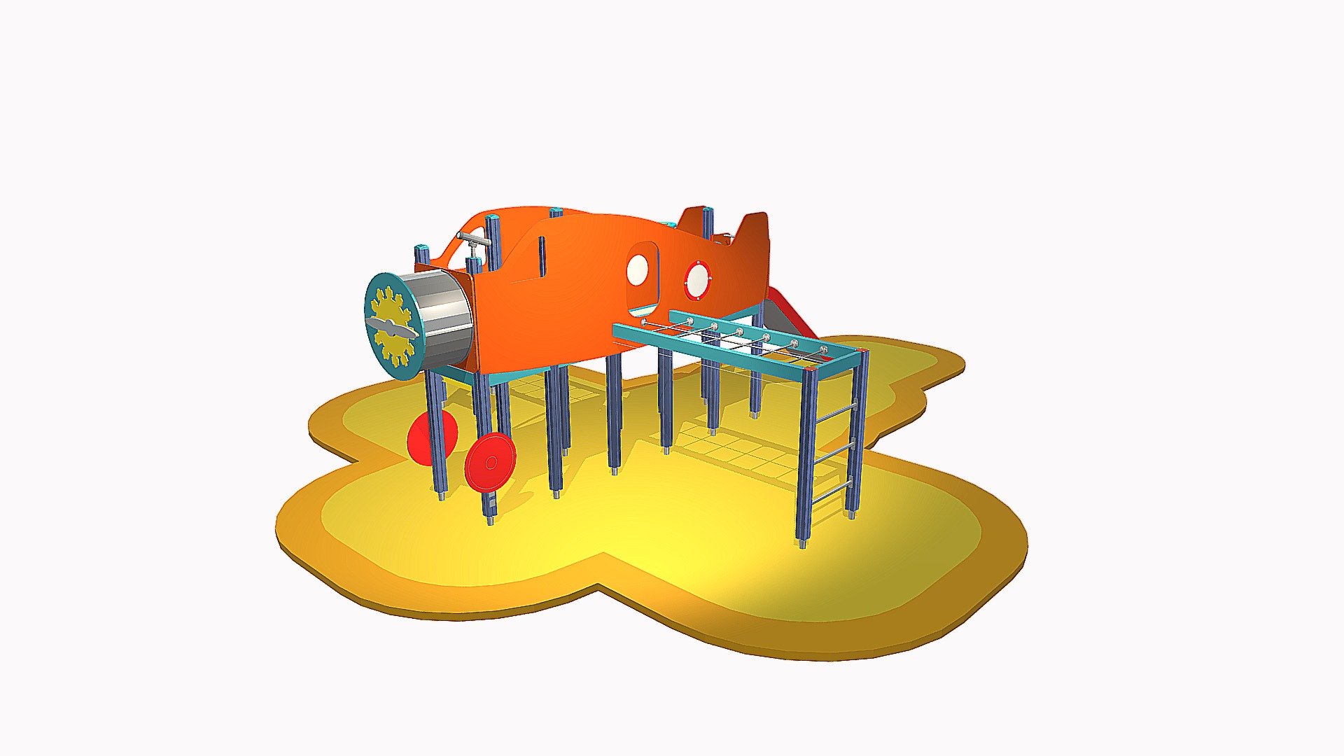 Игровой комплекс 'Аэроплан' - 3D model by Sergey Burov (@s-burov) 3d model