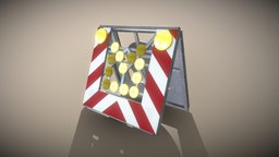 Smaller Road Barrier 616-31 (Simple Version) highway, sign, game-ready, blender-3d, autobahn, baustelle, 3dhaupt, low-poly, animation, rigged