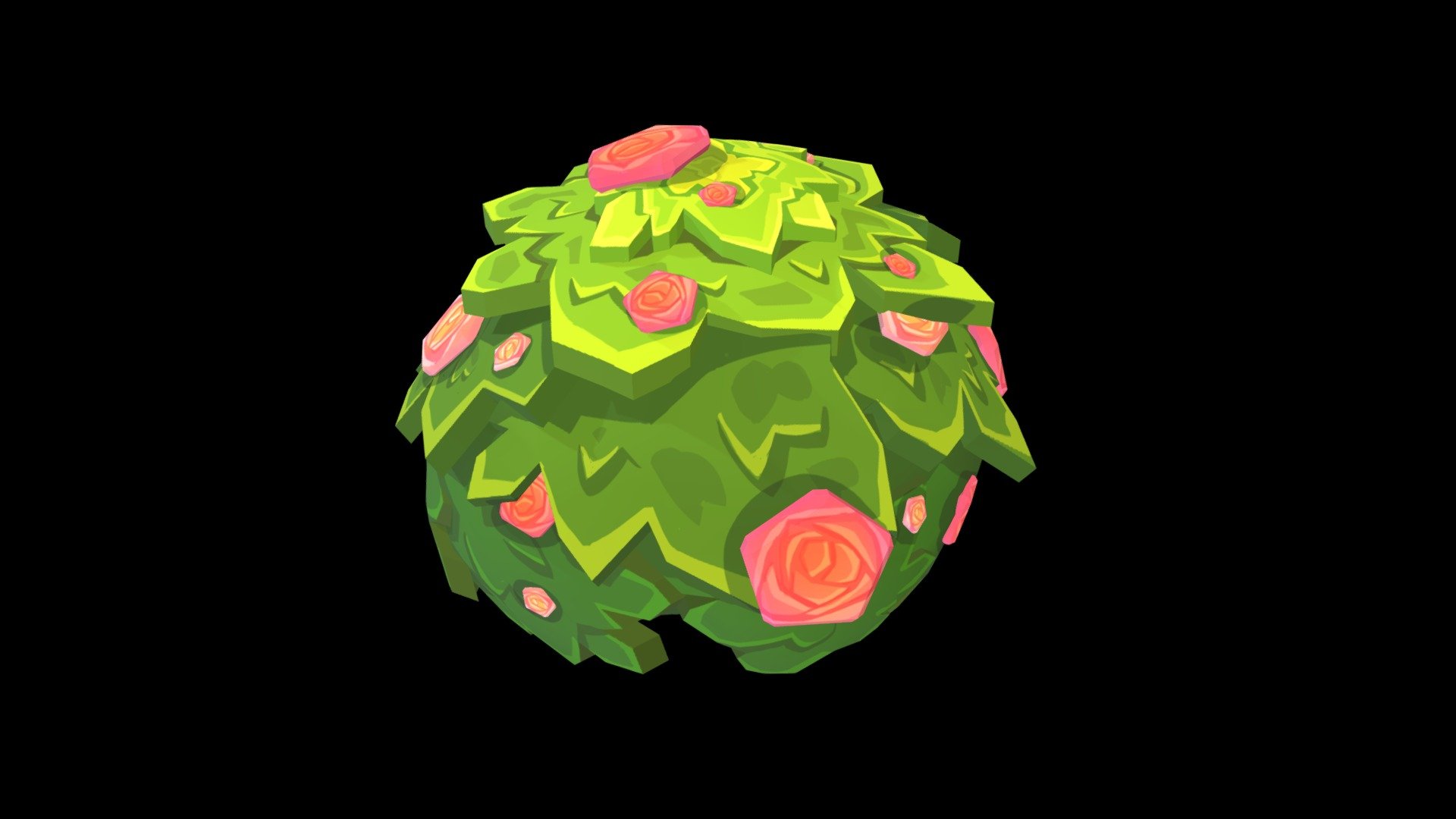 A bush in the fortnite style - Bush_fortnite style - 3D model by Sarielle 3d model