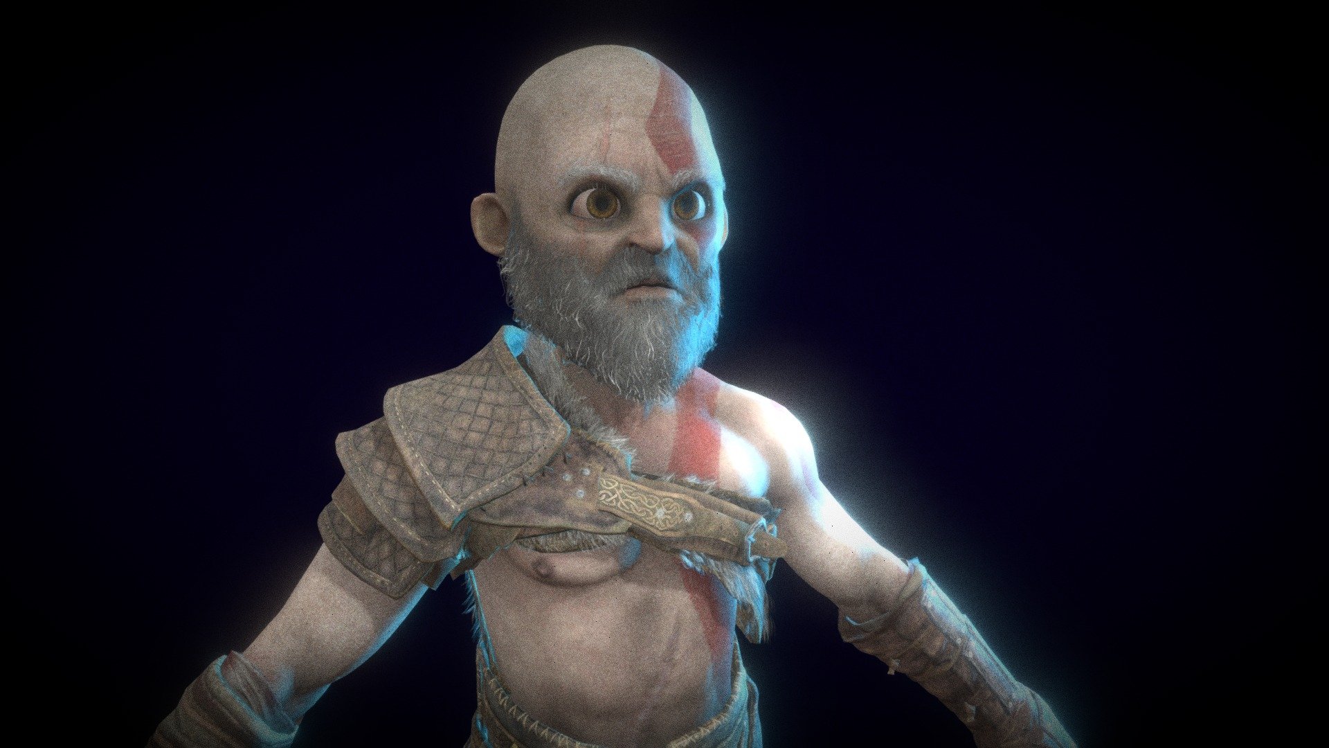 God of War - Kratos (Cartoonic style) - Download Free 3D model by ryad (@stoneryad2) 3d model