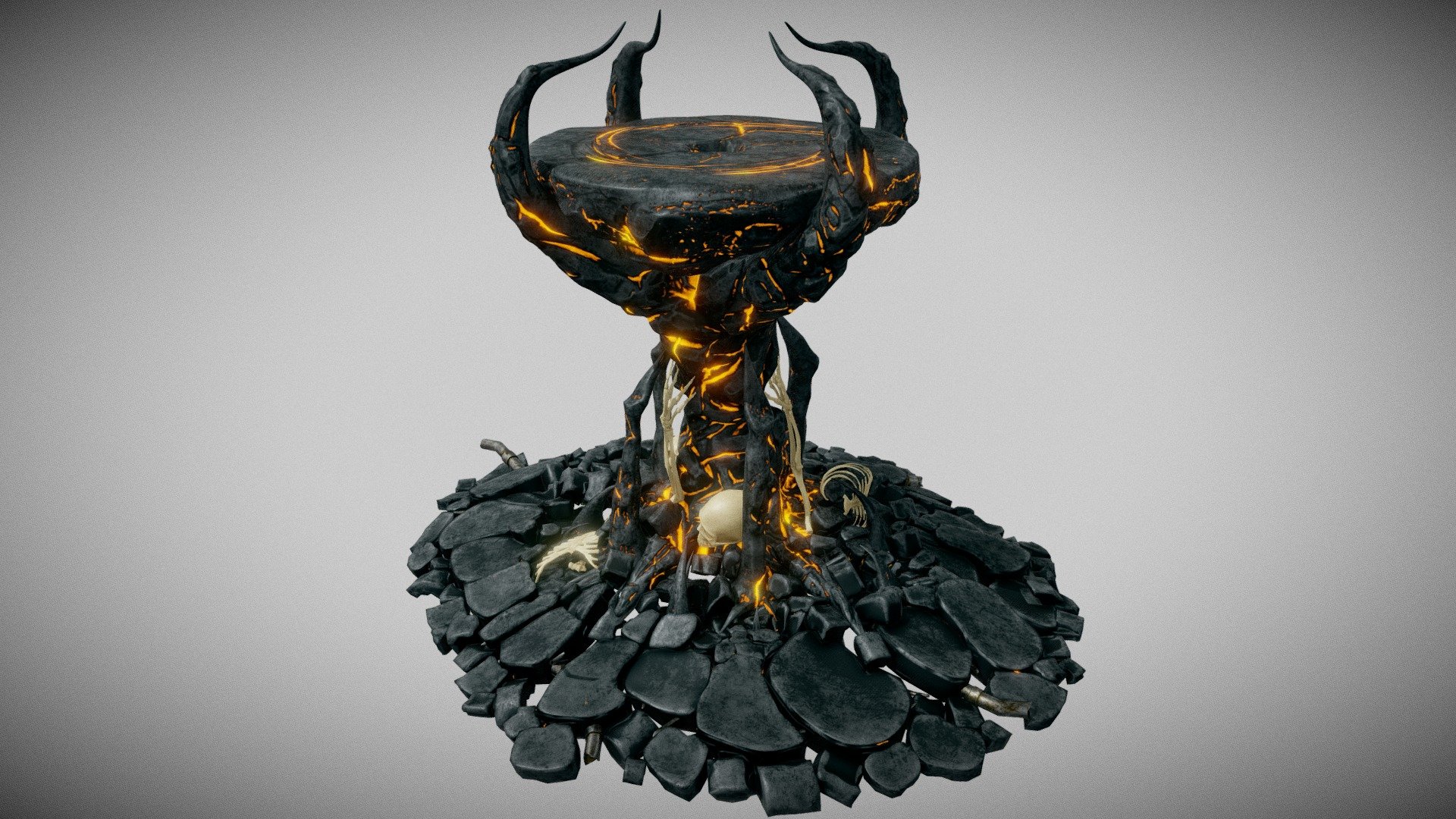 A pillar from the infernal depths way beyond the reach of any mortal. Perfect for any game showcasing firey hell of any kind 3d model