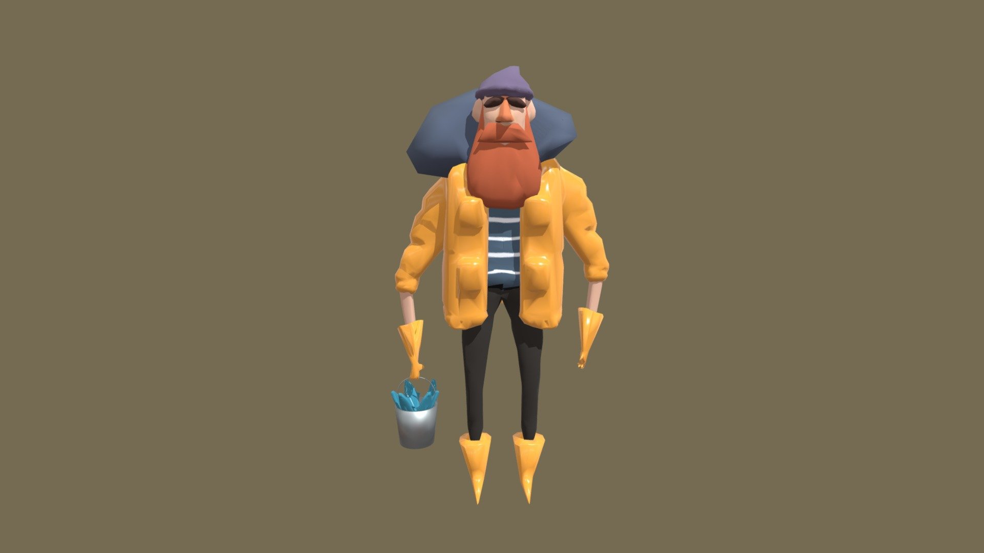 Old Fisherman , Took me about 3 Hours.the refrence image i made from was made by another Artist and is found in pinterest 3d model