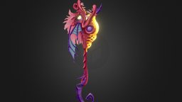 Betsy Staff dungeondefenders2, handpainted, lowpoly, gameasset, stylized, 3dcaot
