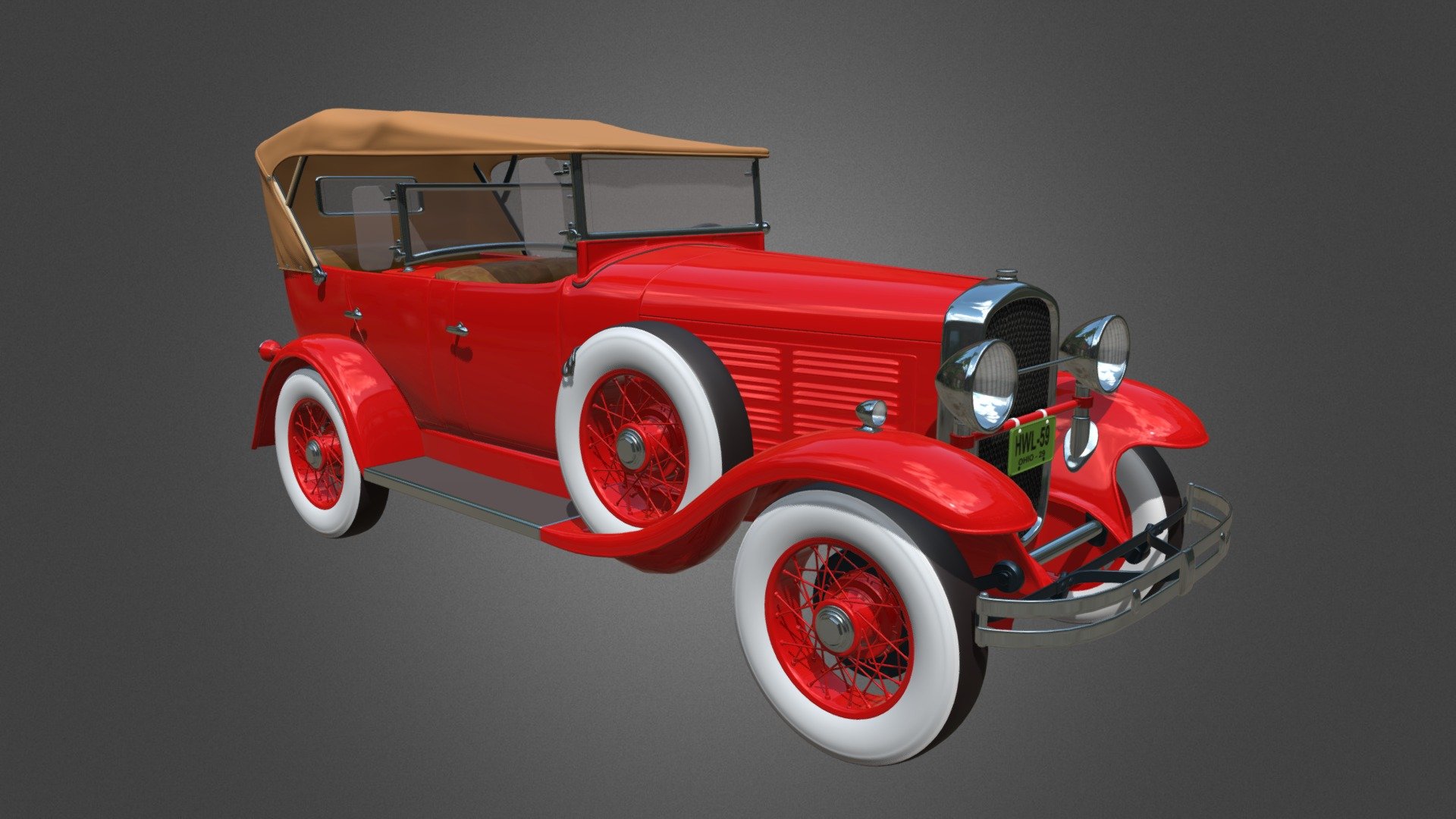 1928 Jordan Speedster made in Cleveland
redid paint job from original 2 tone green and yellow - Automobile old 1929 Jordan Speedster Car - Buy Royalty Free 3D model by hwlewis 3d model