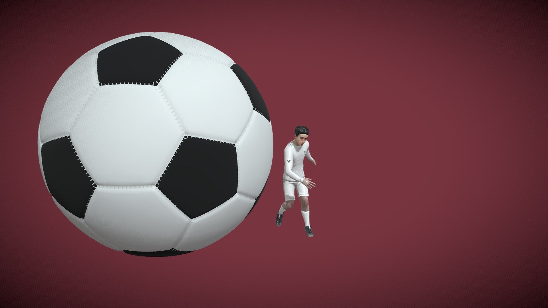 A goal keeper drop-kicks a soccer (football) ball in this 3 second animation at 30 frames per second.

See this 3D model in action, and more models like it, here in this collection of free augmeneted reality apps:

https://morpheusar.com/ - Animated Goalkeeper Drop Kicks Soccer Ball - 3D model by LasquetiSpice 3d model