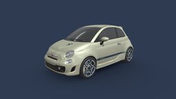 Fiat 500 Abarth fiat, 500, 3d, vehicle, blender3d, model, car