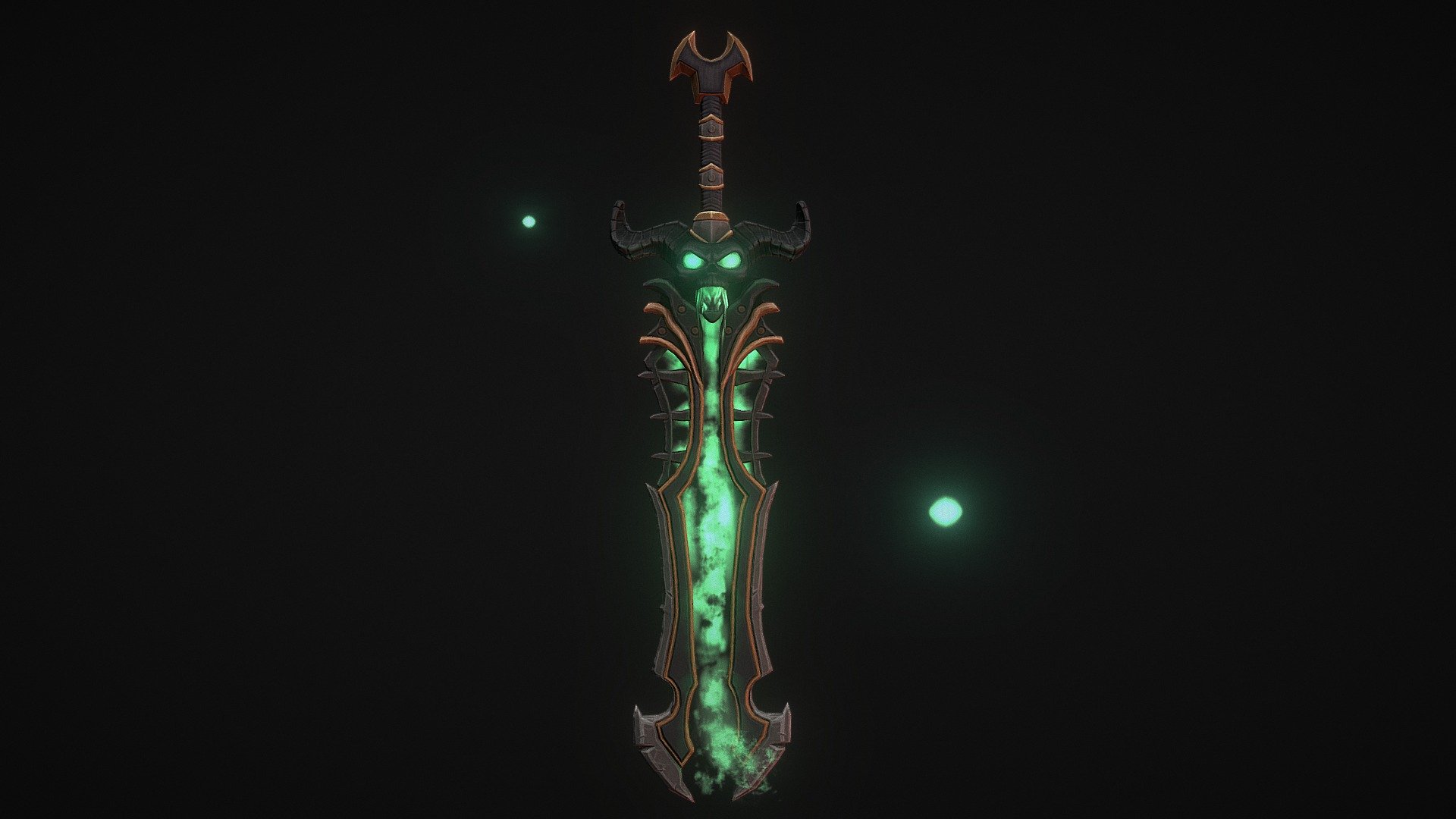 Concept by Ryan Metcalf: https://www.artstation.com/artwork/K0aW4

This is number 1 of 4 swords created in 3D based on Ryan's concept art. For one of my final modules in University I am creating 4 new portfolio pieces where I want to focus on asset creation without creating the concept art myself to see how they turn out.

I created the base model in Maya, took that into ZBrush to soften the edges and add in more detail, lastly I took it into Substance Painter to texture 3d model