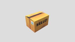 Cardboard Box trash, pixel-art, blockbench, low-poly, minecraft, voxel, box-trash, cardboarbox