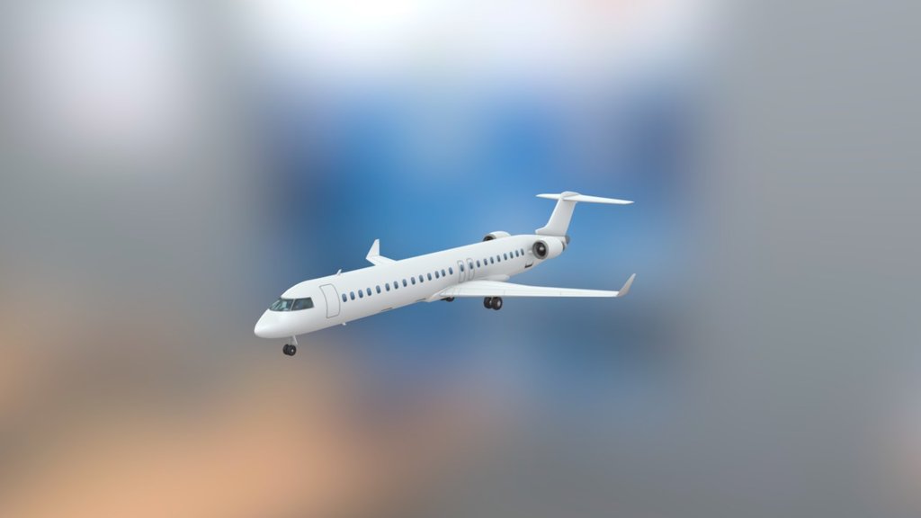 Simple airplane model. Bombardier CRJ-900. 8000 triangles. Base diffuse texture, no livery 3d model