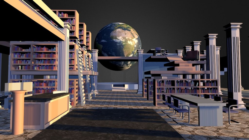 Library - Library - 3D model by Kim Klooster (@kimklooster) 3d model
