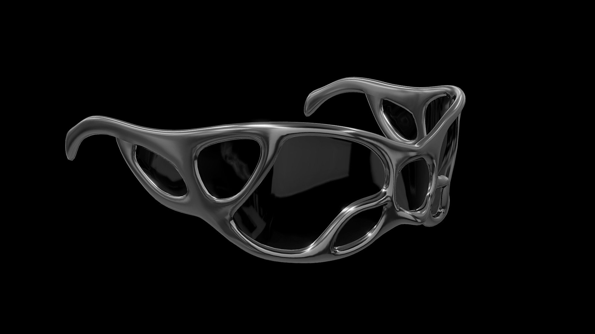 abstract sunglasses - Chrome sunglasses / sci-fi futuristic bug - Buy Royalty Free 3D model by 4145K4N 3d model
