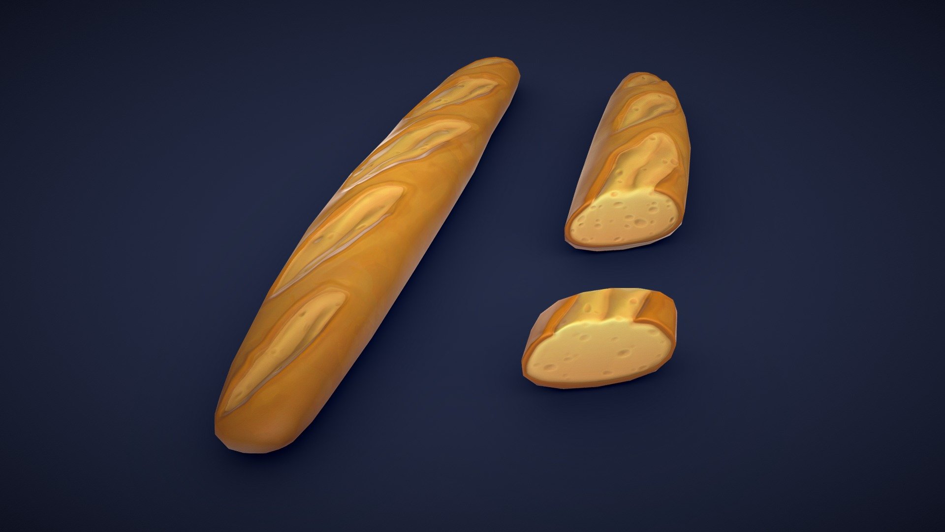 Are you looking for a delicious stylized baguette to spice up your project? Look no further than this 3D asset pack, which includes 3 different stylized baguette meshes. All models are low-poly and optimized for performance and quality. Whether you’re creating a bustling bakery scene or adding a unique touch to your game environment, these assets will add some detail to your project!🍞

Model information:




Optimized low-poly assets for real-time usage.

Optimized and clean UV mapping.

2K and 4K pbr textures for the assets are included.

Compatible with Unreal Engine, Unity and similar engines.

All assets are included in a separate file as well.
 - Stylized Baguette - Low Poly - Buy Royalty Free 3D model by Lars Korden (@Lark.Art) 3d model