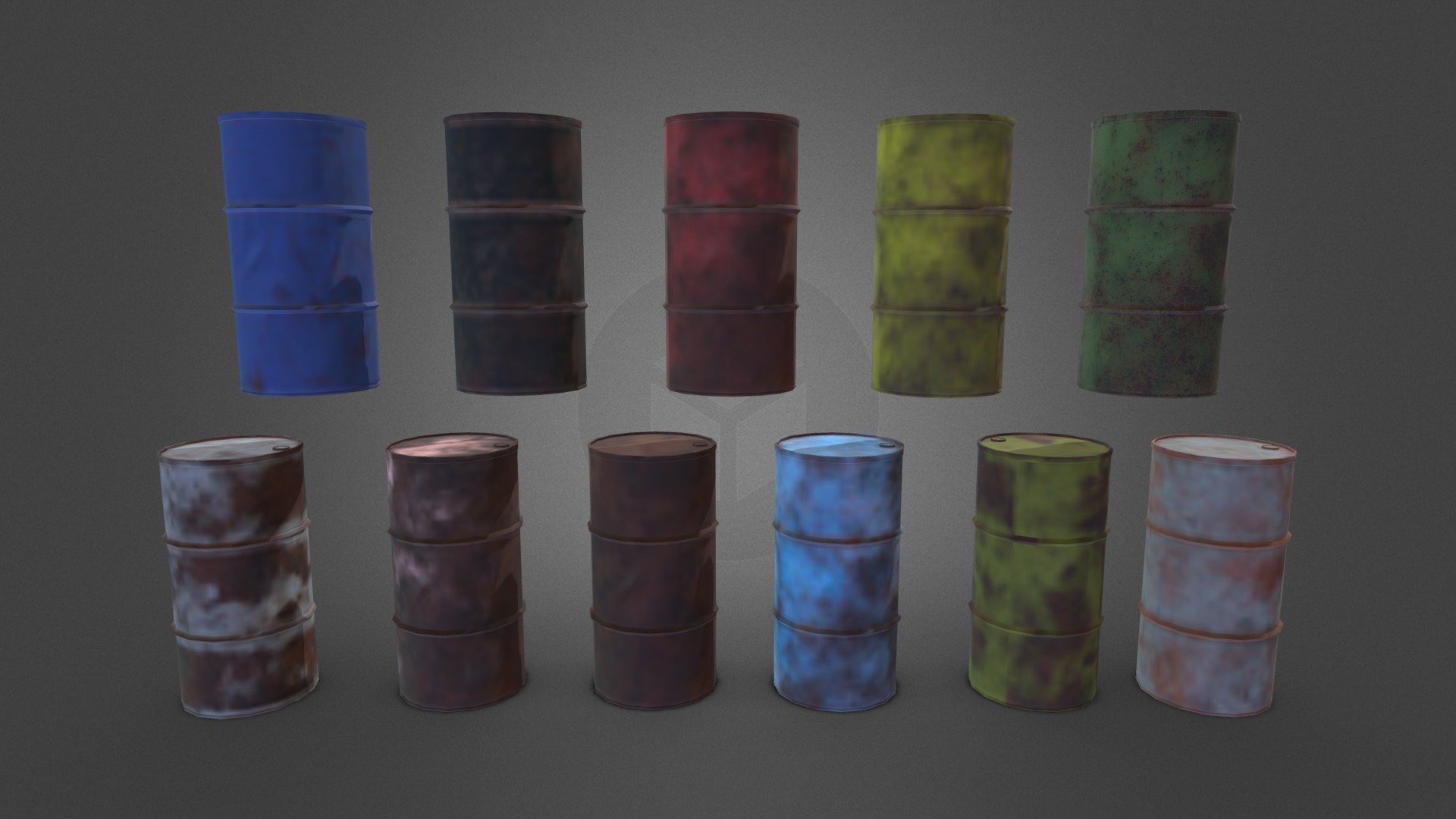 This is a 3D low poly pack of Rusty Barrel in different textures. I hope you use this 3D Pack in you project 3d model