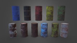 Barrel- Pack 02 barrel, 3d-model, asset, game, 3d-barrel, lowpoly-barrel, gmaeasset