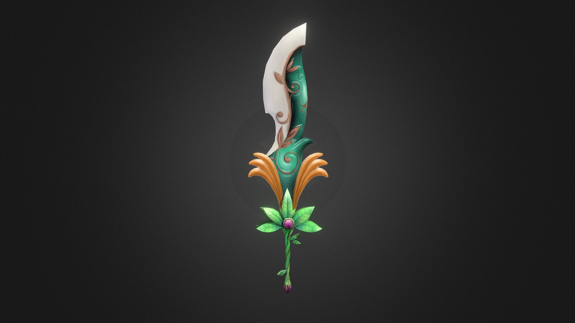 Handpainted blade for fantasy games. This is the plant theme 3d model