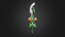Plantblade fanart, melee, weapon-apon, dragonica, handpainted, lowpoly, sword, fantasy, blade