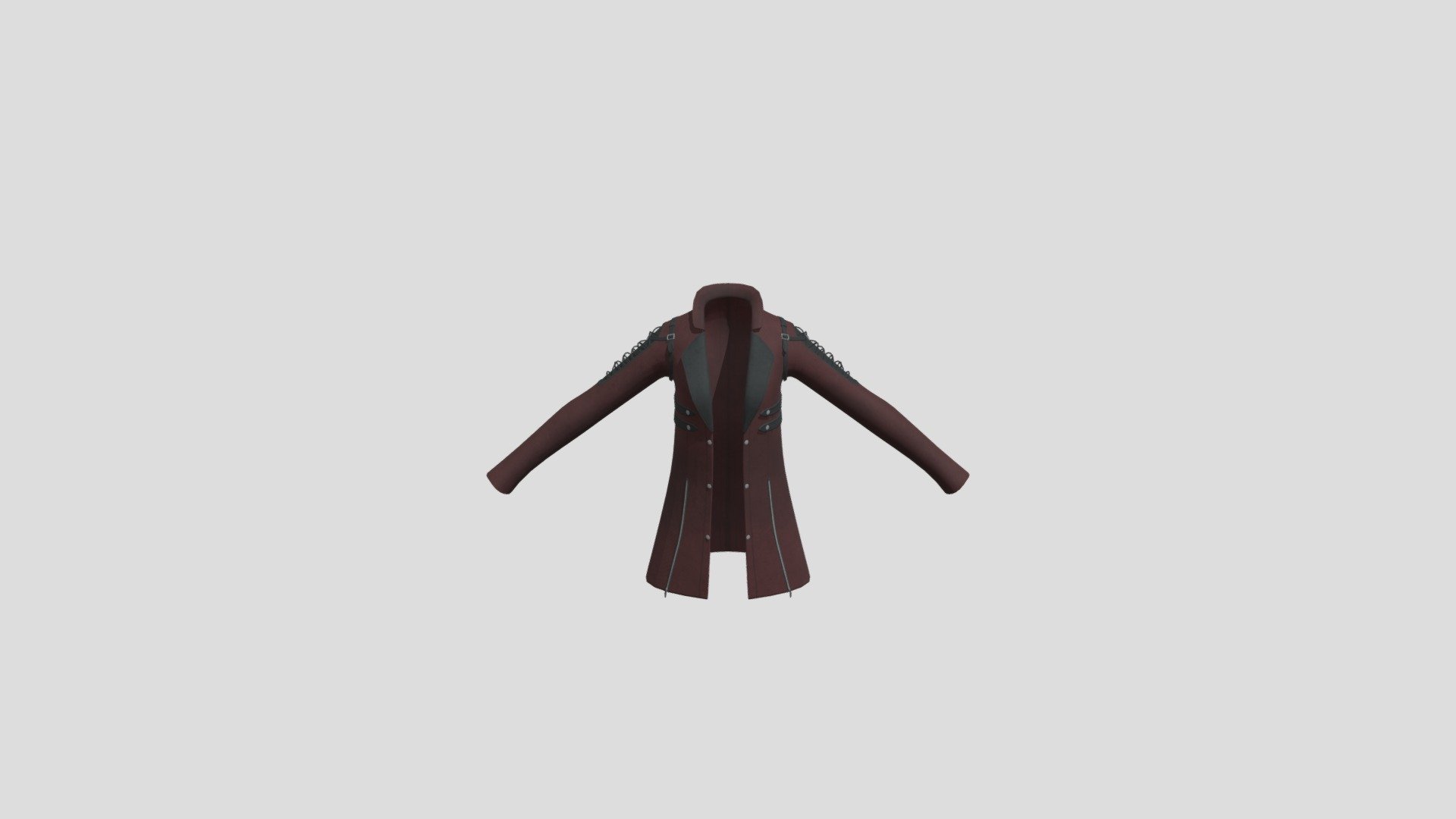 Red leather punk jacket, fully rigged, UV unwrapped and 4K textures 3d model