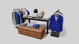 store fixtures 38 AM259 Archmodel suit, shelf, cloth, clothes, store, furniture, textiles, hanger, racks, book, shop, clothing