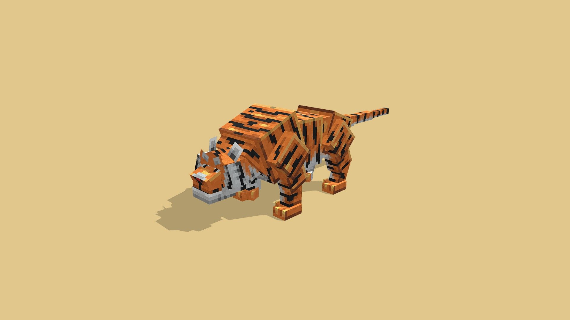 Tiger - Minecraft Creature - 3D model by Bon (@bonogakure) 3d model